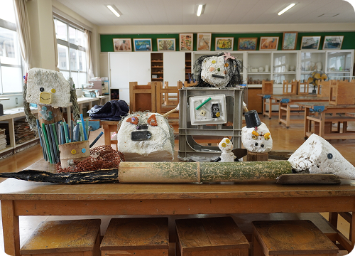 子どもたちが作った海ごみ妖怪たち